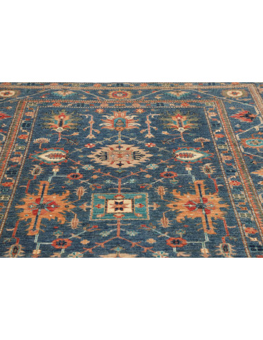 Tappeto Kazak Fine Pakistan 172x240 Blu Arancio