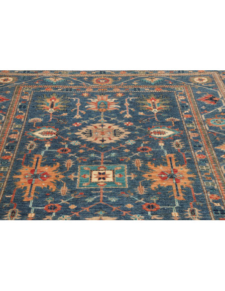 Tappeto Kazak Fine Pakistan 172x240 Blu Arancio