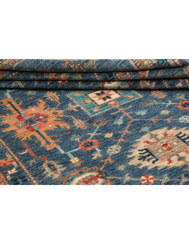 Tappeto Kazak Fine Pakistan 172x240 Blu Arancio