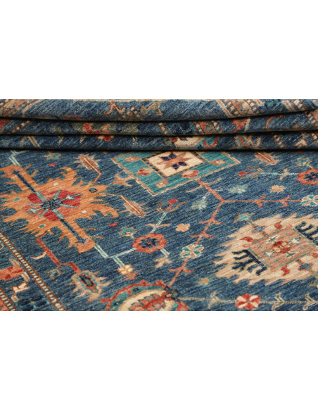 Tappeto Kazak Fine Pakistan 172x240 Blu Arancio