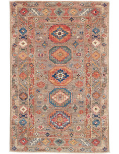 Tappeto Kazak Fine Pakistan 123x190 Marrone Gri