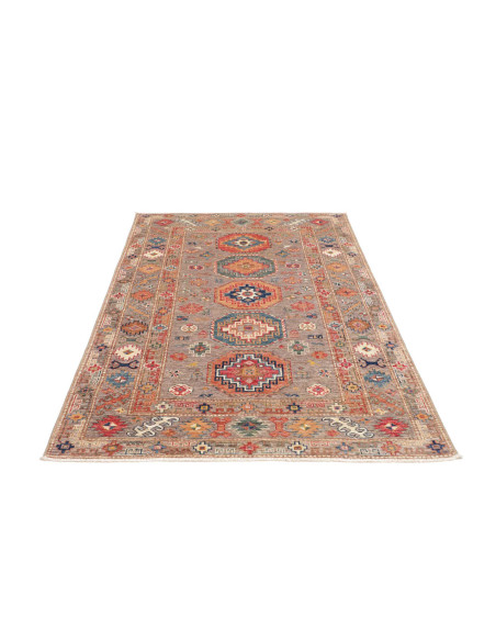 Tappeto Kazak Fine Pakistan 123x190 Marrone Gri