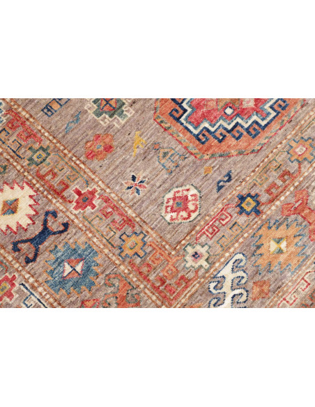 Tappeto Kazak Fine Pakistan 123x190 Marrone Gri
