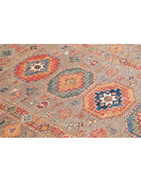 Tappeto Kazak Fine Pakistan 123x190 Marrone Gri
