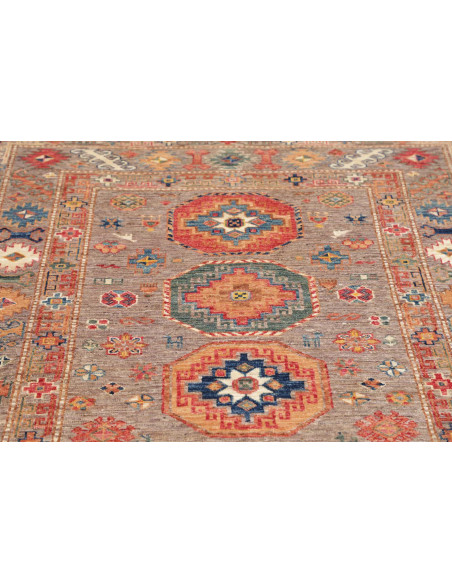 Tappeto Kazak Fine Pakistan 123x190 Marrone Gri