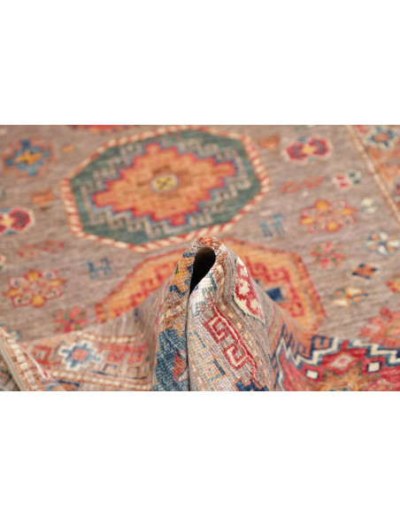 Tappeto Kazak Fine Pakistan 123x190 Marrone Gri