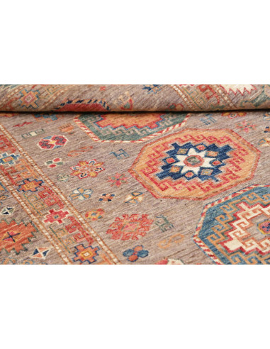 Tappeto Kazak Fine Pakistan 123x190 Marrone Gri