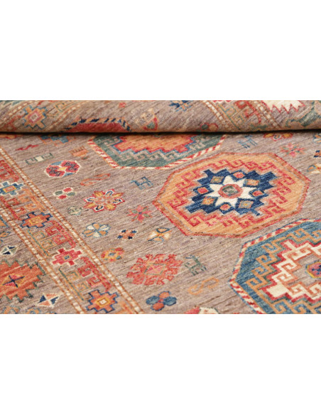 Tappeto Kazak Fine Pakistan 123x190 Marrone Gri