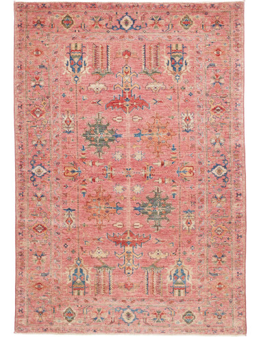 Tappeto Kazak Fine Pakistan 164x241 Rosa Antico