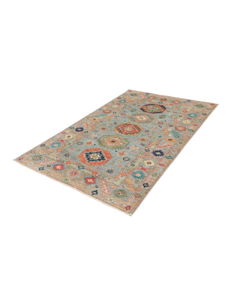 Tappeto Kazak Fine Pakistan 126x192 Azzurro Acq