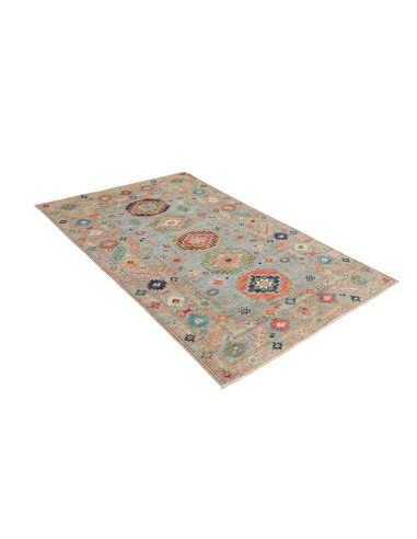 Tappeto Kazak Fine Pakistan 126x192 Azzurro Acq