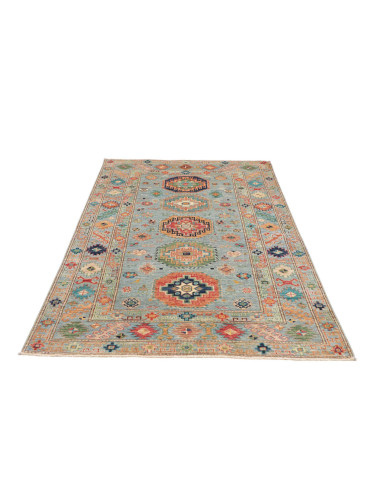 Tappeto Kazak Fine Pakistan 126x192 Azzurro Acq