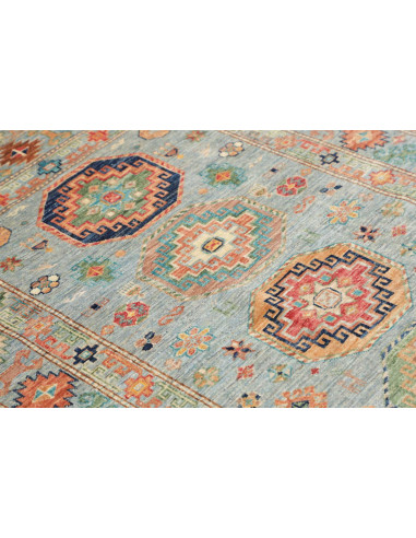Tappeto Kazak Fine Pakistan 126x192 Azzurro Acq