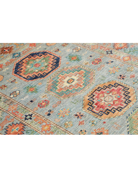 Tappeto Kazak Fine Pakistan 126x192 Azzurro Acq