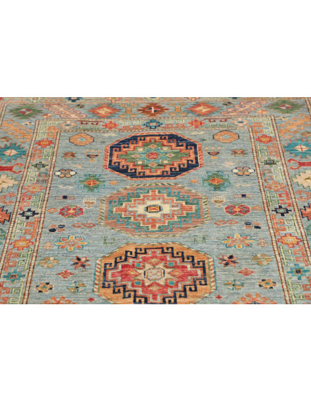 Tappeto Kazak Fine Pakistan 126x192 Azzurro Acq