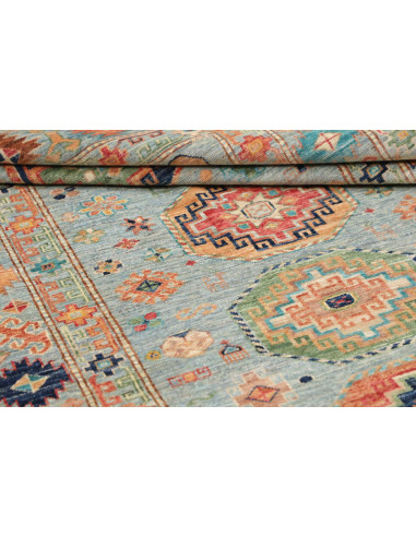 Tappeto Kazak Fine Pakistan 126x192 Azzurro Acq