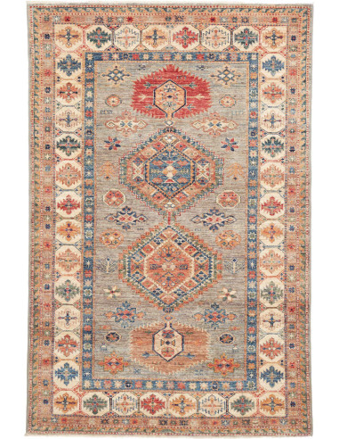 Tappeto Kazak Fine Pakistan 123x188 Grigio Blua