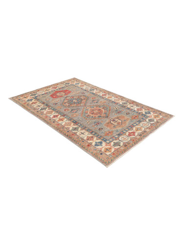Tappeto Kazak Fine Pakistan 123x188 Grigio Blua