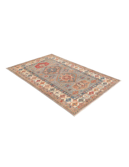 Tappeto Kazak Fine Pakistan 123x188 Grigio Blua