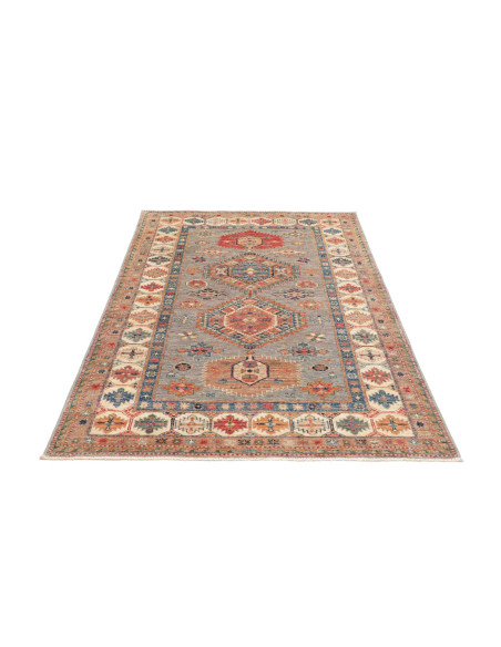 Tappeto Kazak Fine Pakistan 123x188 Grigio Blua