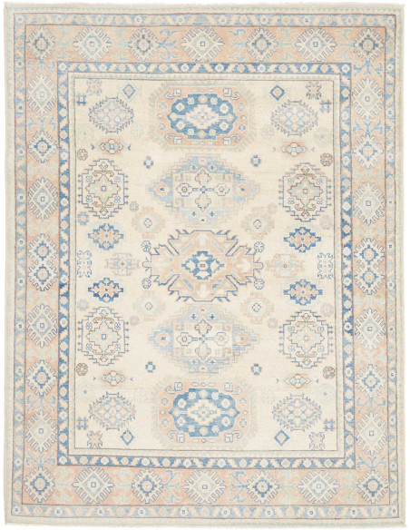 Rug Kazak Afghanistan 150x198 Cream Blue Peach