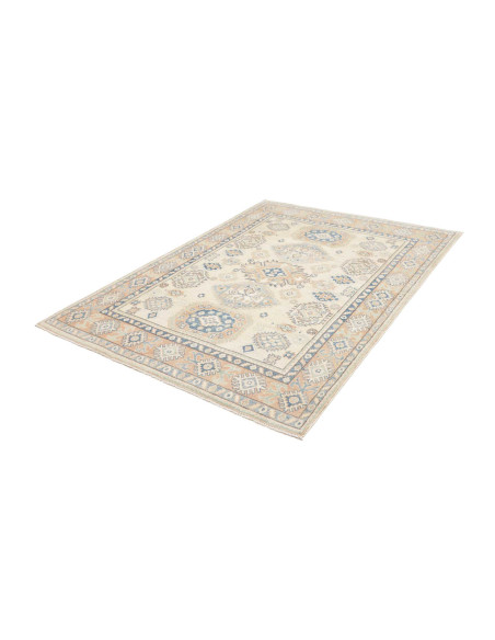 Rug Kazak Afghanistan 150x198 Cream Blue Peach