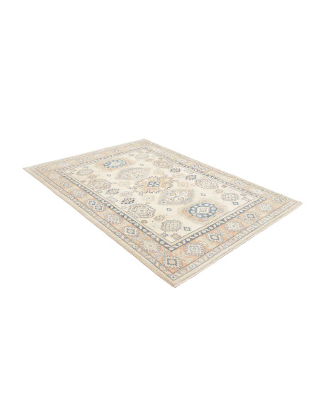 Rug Kazak Afghanistan 150x198 Cream Blue Peach