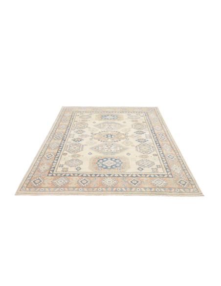 Rug Kazak Afghanistan 150x198 Cream Blue Peach