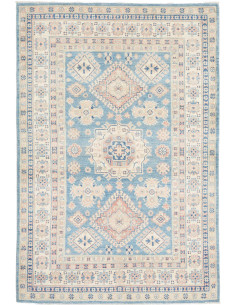 Tappeto Kazak Afghanistan 124x183 Azzurro Chiar