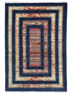 Rug Siva Pakistan 169x240 Navy Blue Beige Red O