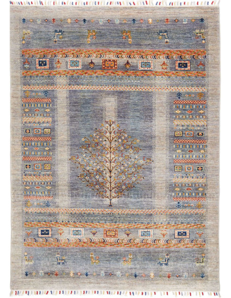 Tappeto Siva Pakistan 150x202 Blu Grigio Beige