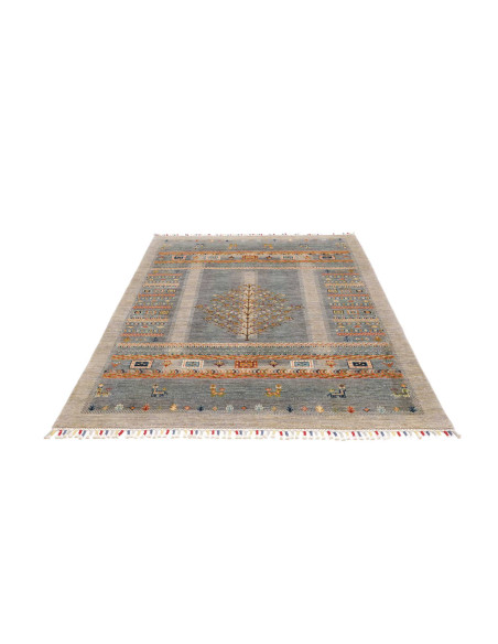 Tappeto Siva Pakistan 150x202 Blu Grigio Beige