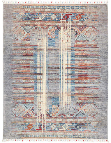 Tappeto Siva Pakistan 148x193 Grigio Blu Celest