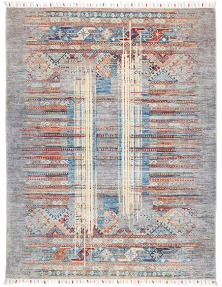 Tappeto Siva Pakistan 148x193 Grigio Blu Celest