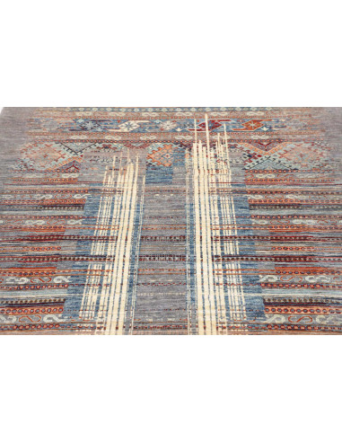 Tappeto Siva Pakistan 148x193 Grigio Blu Celest