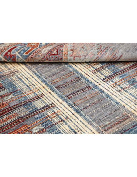 Tappeto Siva Pakistan 148x193 Grigio Blu Celest