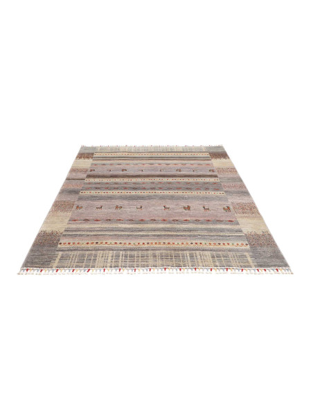 Tappeto Siva Pakistan 155x194 Grigio Chiaro Bei