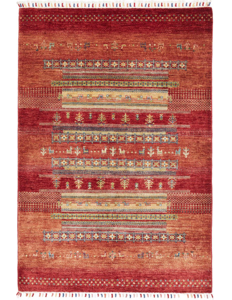 Tappeto Siva Pakistan 125x183 Rosso Terracotta