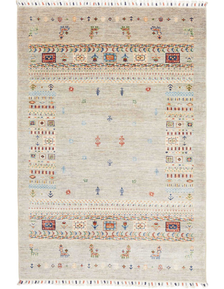 Rug Siva Pakistan 122x178 Grey Beige Red Blue G