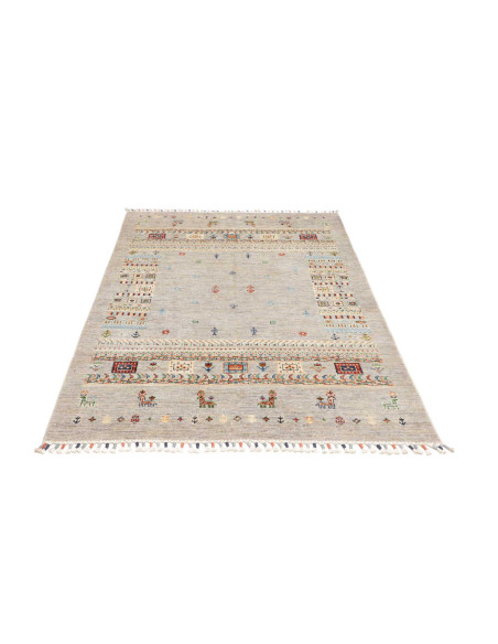 Rug Siva Pakistan 122x178 Grey Beige Red Blue G