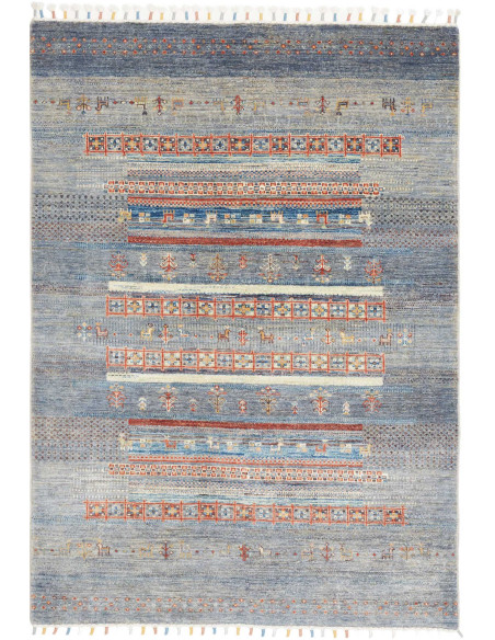 Rug Siva Pakistan 124x173 Blue Grey Terracotta