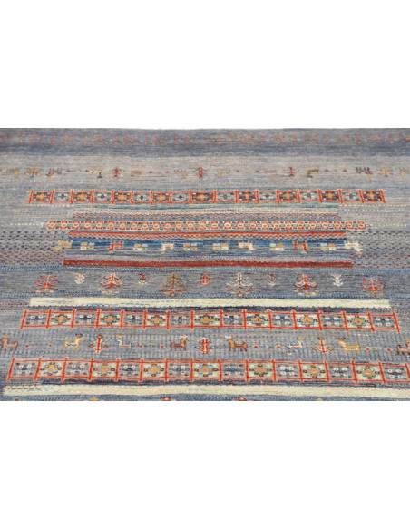 Rug Siva Pakistan 124x173 Blue Grey Terracotta