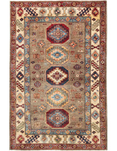 Tappeto Kazak Fine Pakistan 122x190 Marrone Bei