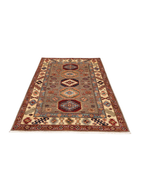 Tappeto Kazak Fine Pakistan 122x190 Marrone Bei