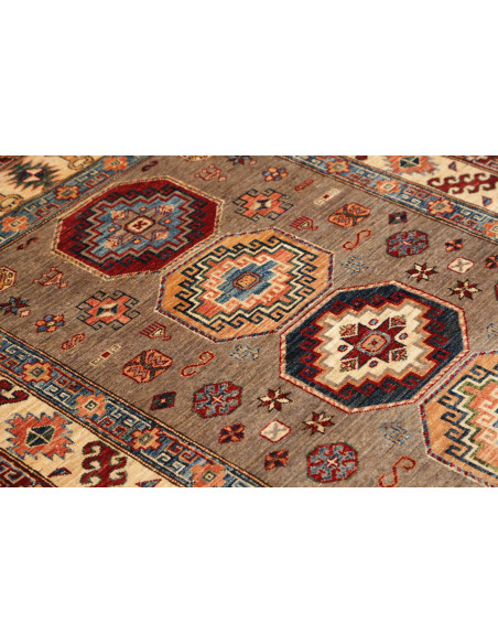 Tappeto Kazak Fine Pakistan 122x190 Marrone Bei