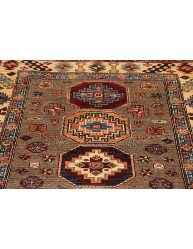 Tappeto Kazak Fine Pakistan 122x190 Marrone Bei