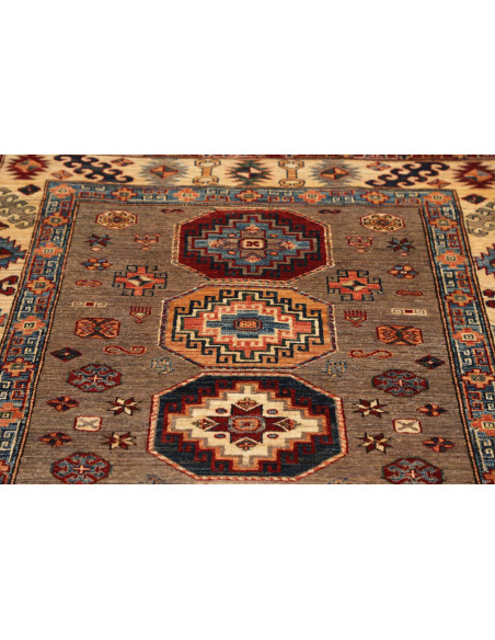 Tappeto Kazak Fine Pakistan 122x190 Marrone Bei