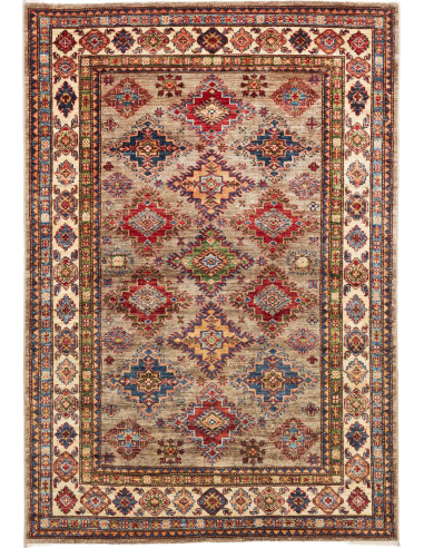 Rug Kazak Fine Pakistan 126x184 Taupe Grey Crea