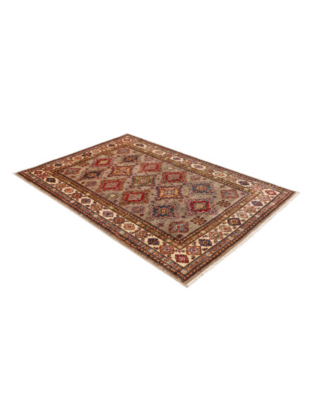 Rug Kazak Fine Pakistan 126x184 Taupe Grey Crea