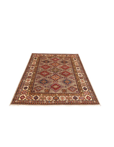 Rug Kazak Fine Pakistan 126x184 Taupe Grey Crea